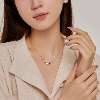 [Clover Jewelrys]Dainty Colorful Heart Necklace