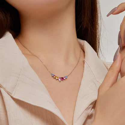 [Clover Jewelrys]Dainty Colorful Heart Necklace