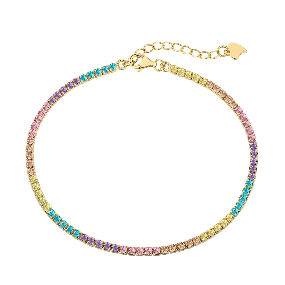 [Clover Jewelrys]Dazzling Colorful Round Cut Daily Bracelet