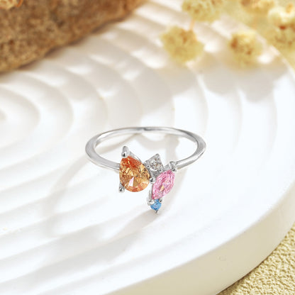 [Clover Jewelrys]Radiant Colorful Multi Cut Daily Ring