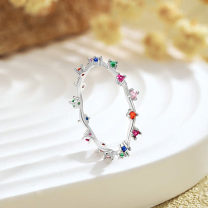 [Clover Jewelrys]Radiant Colorful Round Cut Daily Ring