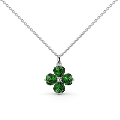 [Clover Jewelrys]Heart-Shaped Four-Leaf Clover Bead Necklace