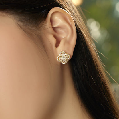 [Clover Jewelrys]Lucky Four-Leaf Clover Exquisite Earrings