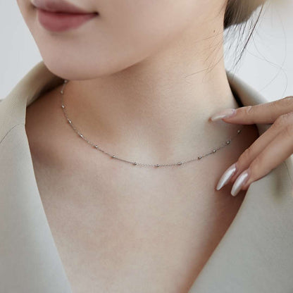 [Clover Jewelrys]Small Bead Clavicle Chain Simple Necklace