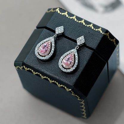 [Clover Jewelrys]Ornate Delicate Water Drop Shape Banquet Earrings