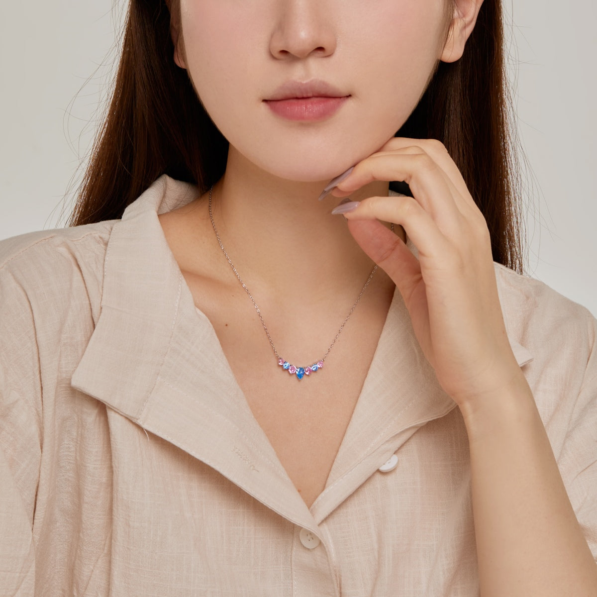 [Clover Jewelrys]Dainty Colorful Heart Necklace