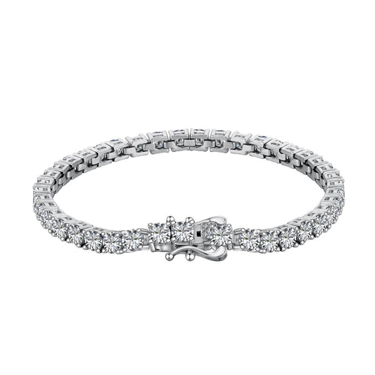 [Clover Jewelrys]Luxurious Ornate Round Cut Tennis Bracelet