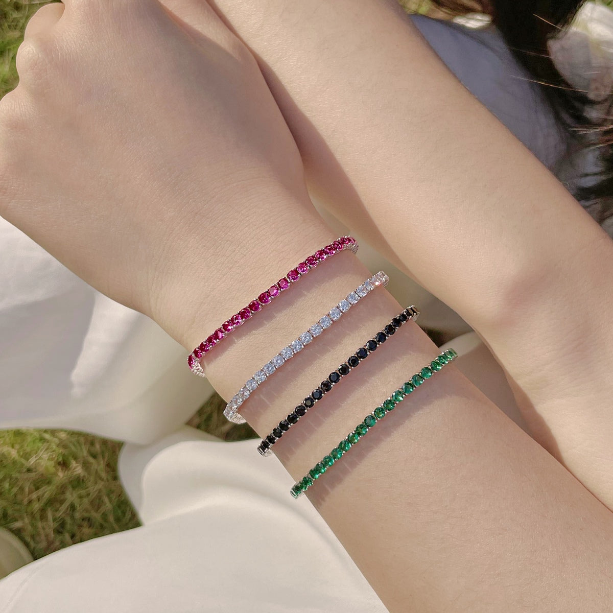 [Clover Jewelrys]Radiant Colorful Round Cut Party Bracelet