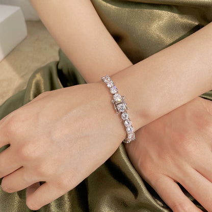 [Clover Jewelrys]0.75 Carat Dazzling Round Cut Wedding Bracelet