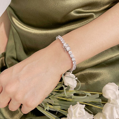 [Clover Jewelrys]Ornate Sparkling Round Cut Wedding Bracelet