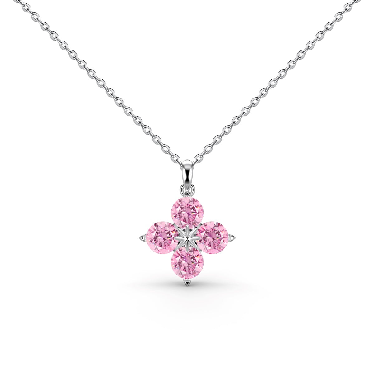 [Clover Jewelrys]Four-Leaf Clover And Eight-Pointed Star Necklace