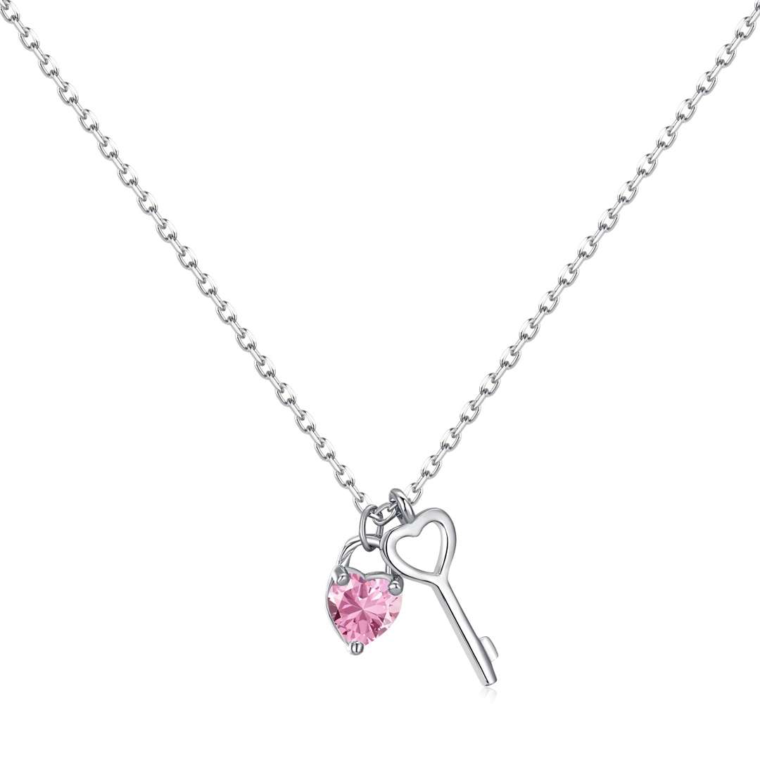 [Clover Jewelrys]Unique Heart Shape Key Pendent Necklace