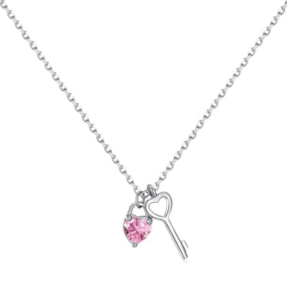 [Clover Jewelrys]Unique Heart Shape Key Pendent Necklace