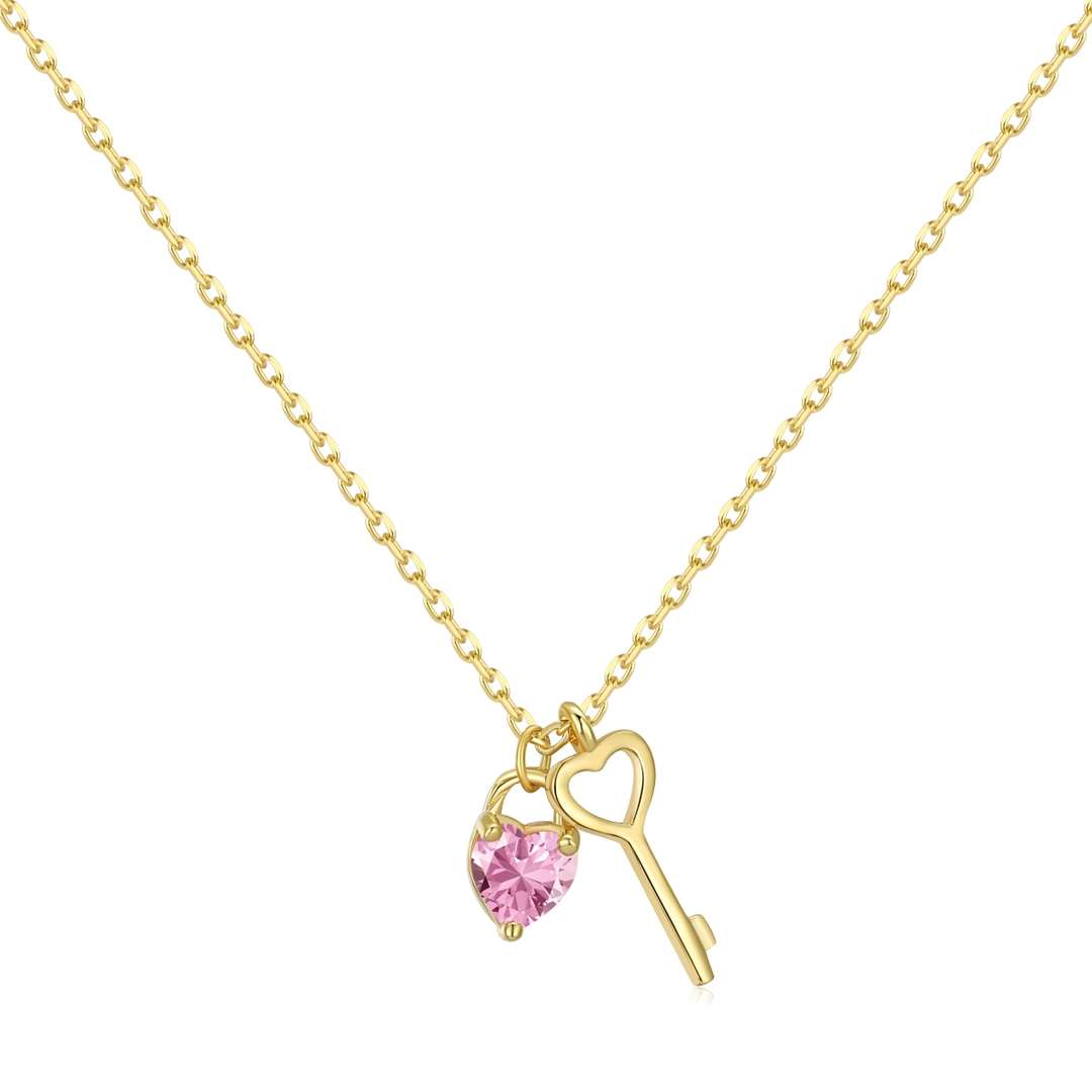 [Clover Jewelrys]Unique Heart Shape Key Pendent Necklace