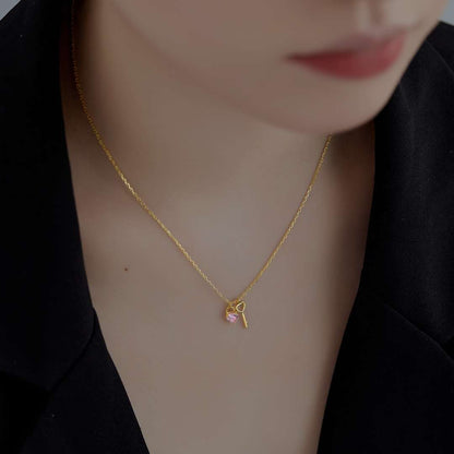 [Clover Jewelrys]Unique Heart Shape Key Pendent Necklace