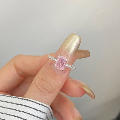 [Clover Jewelrys]2.0 Carat Dazzling Sparkling Radiant Cut Party Ring