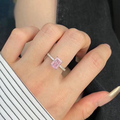 [Clover Jewelrys]2.0 Carat Dazzling Sparkling Radiant Cut Party Ring