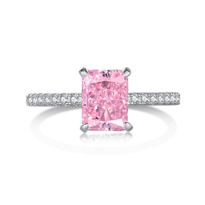 [Clover Jewelrys]2.0 Carat Dazzling Sparkling Radiant Cut Party Ring