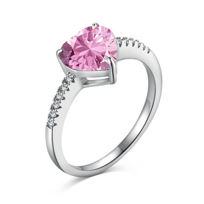 [Clover Jewelrys]2.0 Carat Dazzling Lustrous Heart Cut Lover Ring