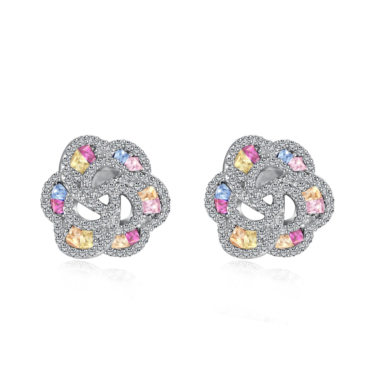 [Clover Jewelrys]Exquisite Flower Shape Daily Earrings