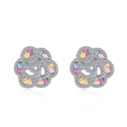 [Clover Jewelrys]Exquisite Flower Shape Daily Earrings