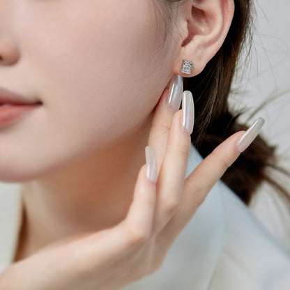 [Clover Jewelrys]Radiant Luxurious Princess Cut Daily Earrings