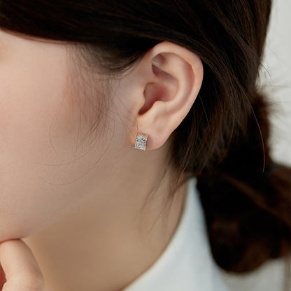 [Clover Jewelrys]Radiant Luxurious Princess Cut Daily Earrings