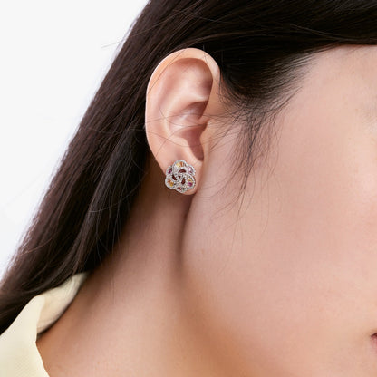 [Clover Jewelrys]Exquisite Flower Shape Daily Earrings