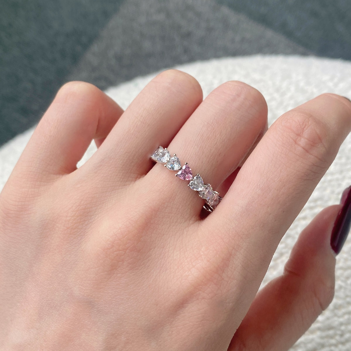 [Clover Jewelrys]0.25 Carat Radiant Romance Heart Cut Lover Ring