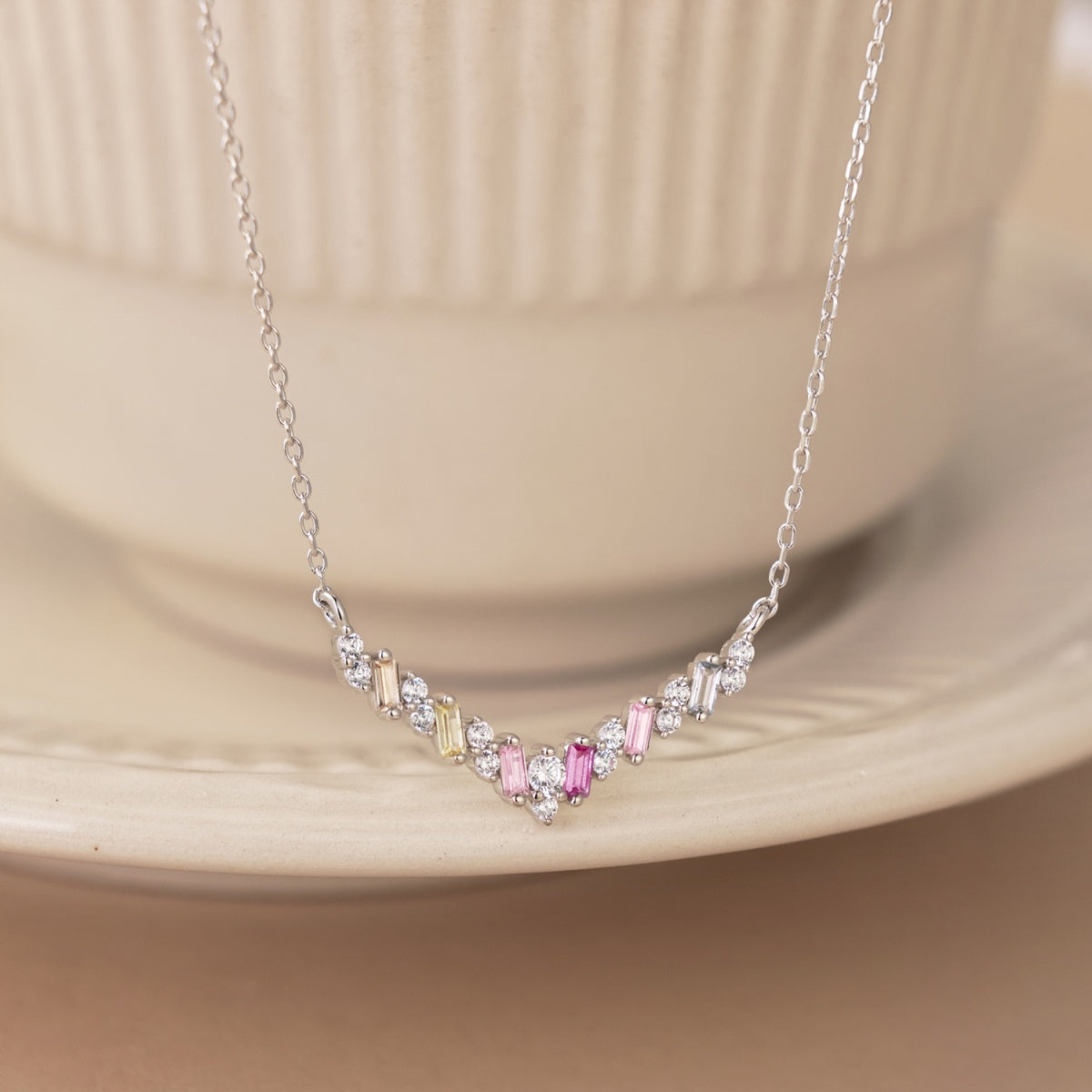 [Clover Jewelrys]Dazzling Rainbow Necklace