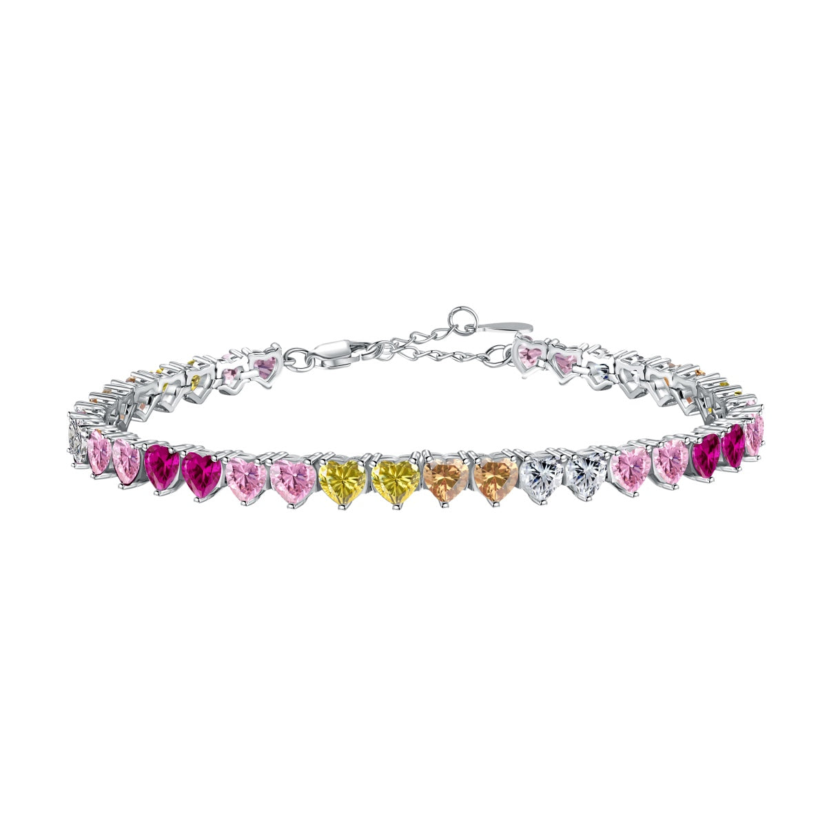 [Clover Jewelrys]Luxurious Colorful Romantic Heart Shape Lover Bracelet