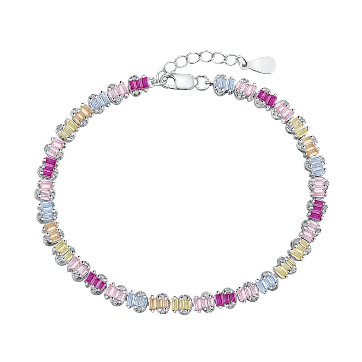 [Clover Jewelrys]Delicate Colorful Emerald Cut Party Bracelet