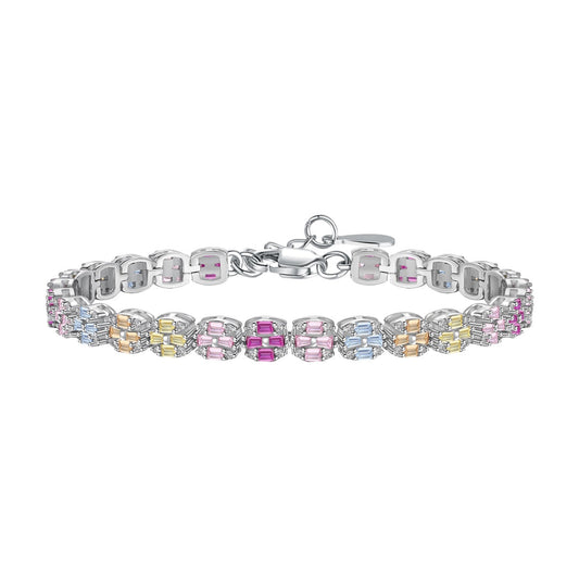 [Clover Jewelrys]Delicate Colorful Emerald Cut Daily Bracelet