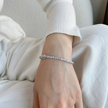 [Clover Jewelrys]Dainty Charming Round Cut Tennis Bracelet