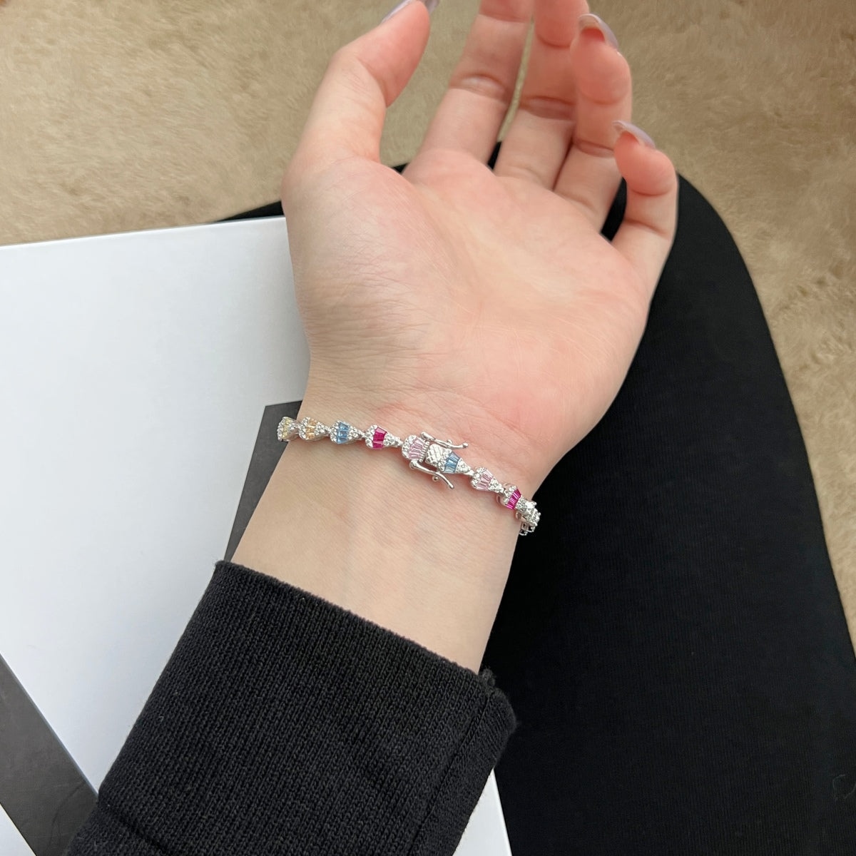 [Clover Jewelrys]Radiant Water Drop Shape Daily Bracelet