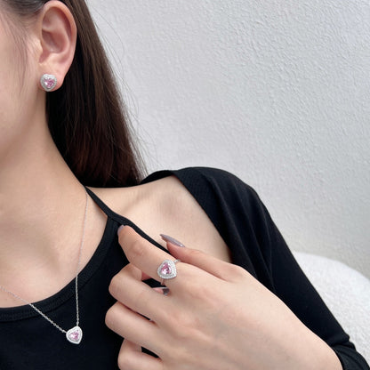 [Clover Jewelrys]Dazzling Heart Shape Lover Earrings