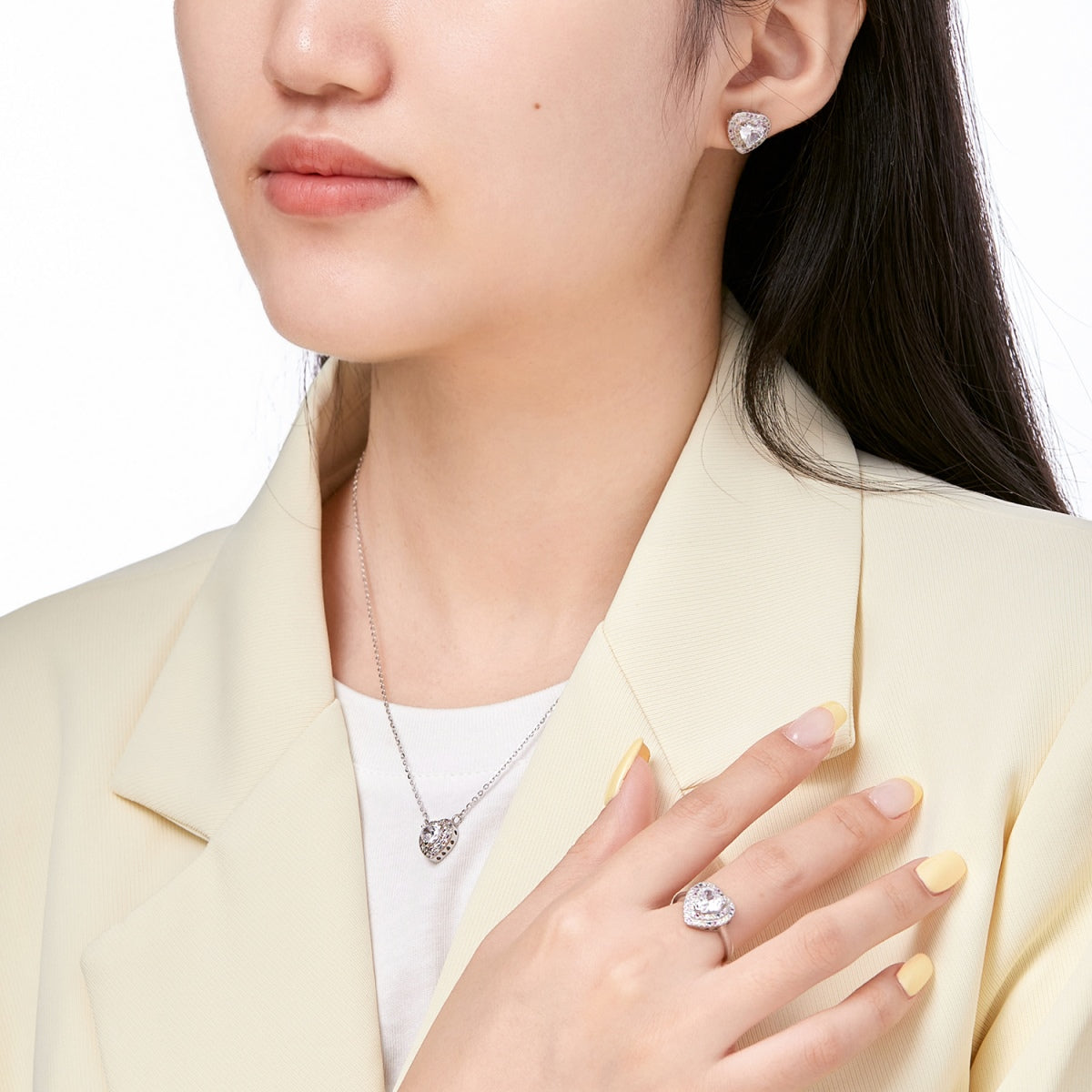 [Clover Jewelrys]Delicate Ebullient Heart Shape Wedding Ring