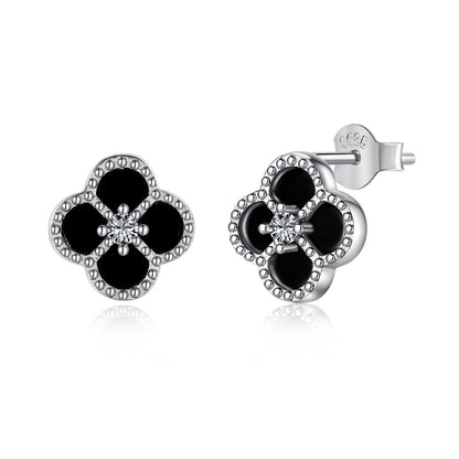 [Clover Jewelrys]Four-Leaf Clover Flower Shape Exquisite Earrings