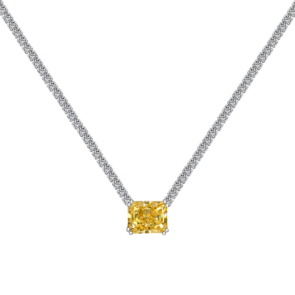 [Clover Jewelrys]4.0 Carat Elegant Radiant Cut Necklace