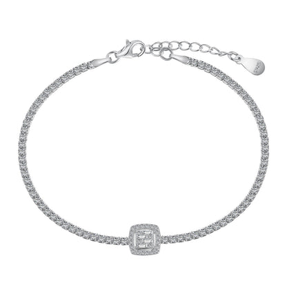 [Clover Jewelrys]Luxurious Dazzling Square Shape Banquet Bracelet