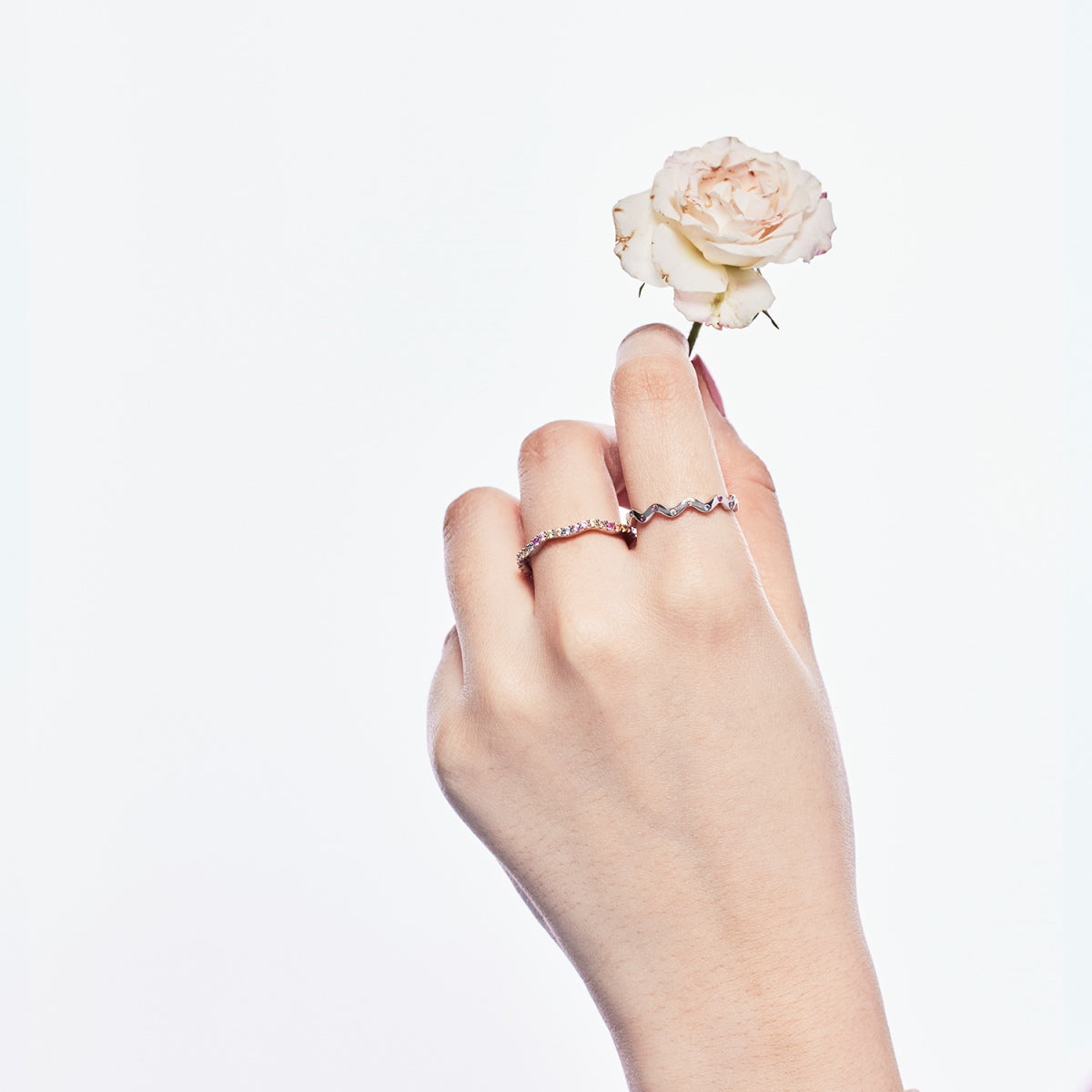 [Clover Jewelrys]Dainty Colorful Round Cut Party Ring