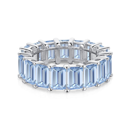 [Clover Jewelrys]0.75 Carat Elegant Emerald Cut Tennis Ring