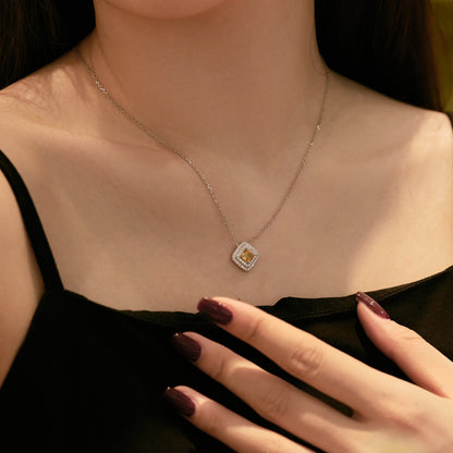 [Clover Jewelrys]Sparkling Asscher Cut Necklace