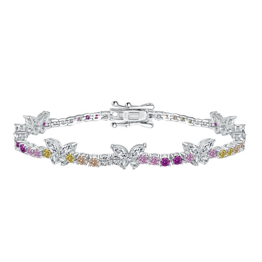 [Clover Jewelrys]Ornate Colorful Butterfly Shape Round Cut Daily Bracelet