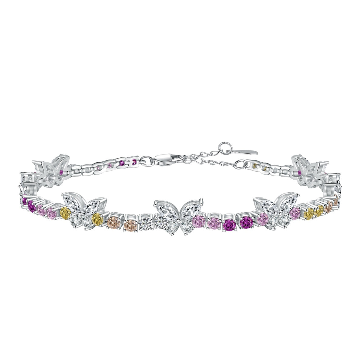 [Clover Jewelrys]Ornate Colorful Butterfly Shape Round Cut Daily Bracelet