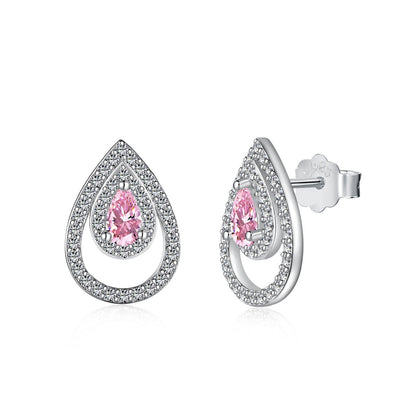 [Clover Jewelrys]Sparkling Delicate Water Drop Shape Daily Earrings