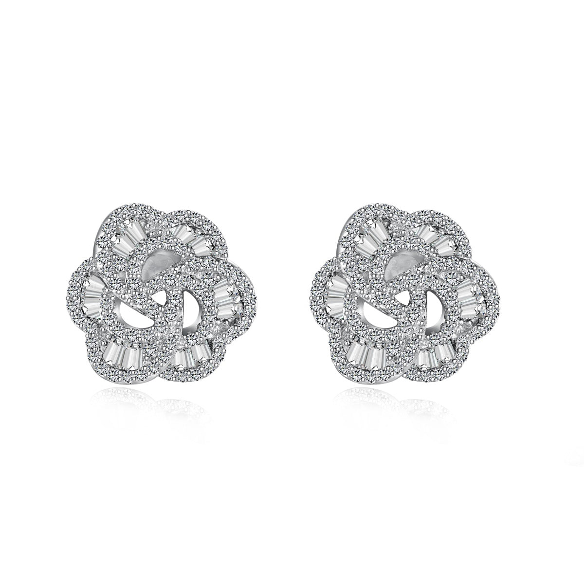 [Clover Jewelrys]Exquisite Flower Shape Daily Earrings