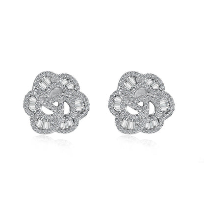 [Clover Jewelrys]Exquisite Flower Shape Daily Earrings