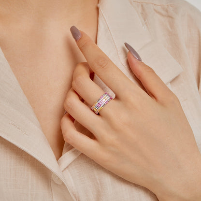 [Clover Jewelrys]Dazzling Colorful Radiant Cut Party Ring