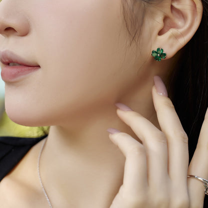 [Clover Jewelrys]Four-Leaf Clover Ball Earrings